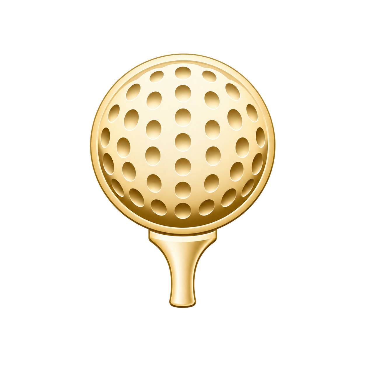 gold golf ball on tee icon